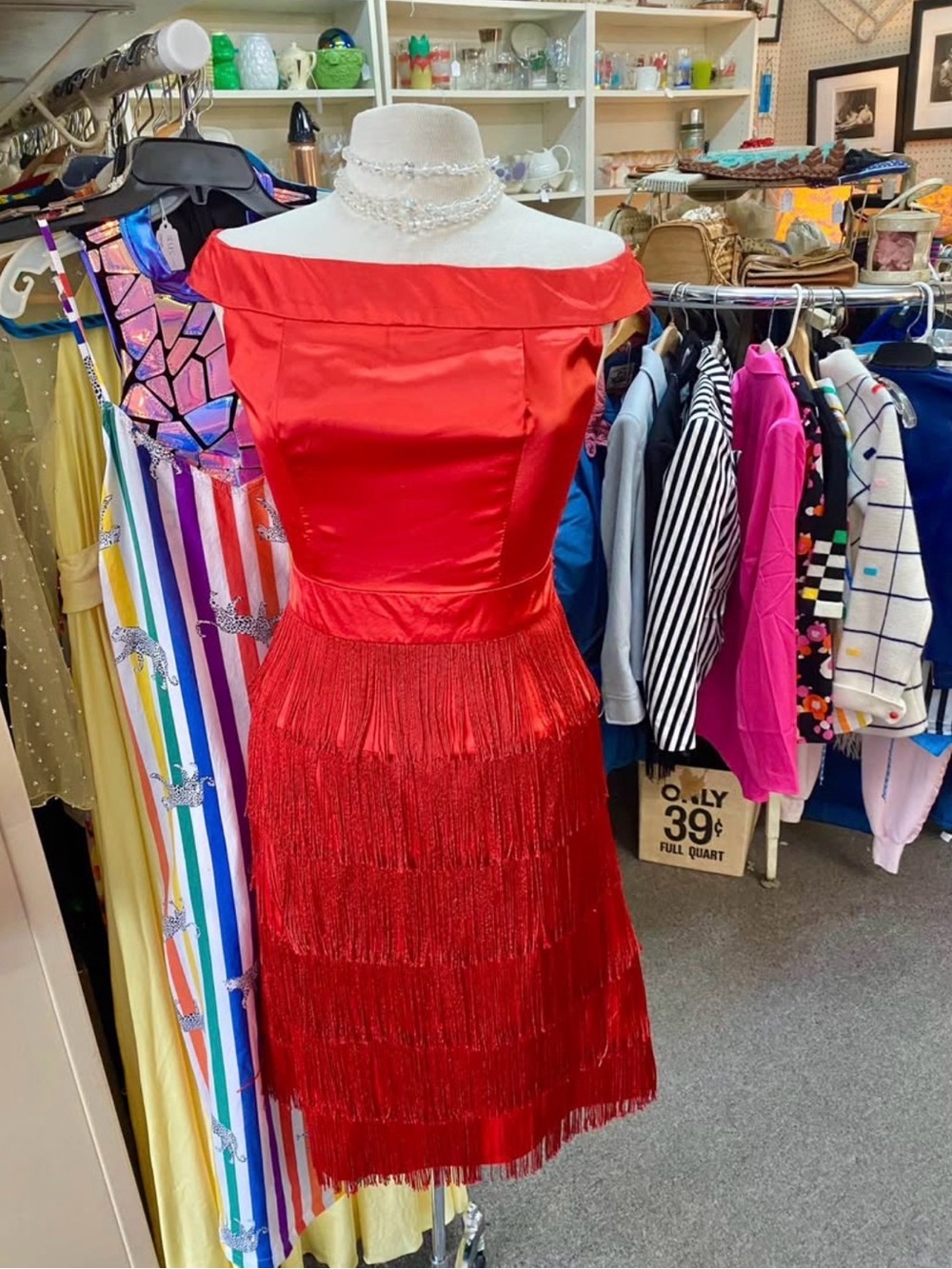New w Tags Red Fringe Flapper Dress by Queen of Heartz sz M